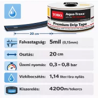 Aqua-Traxx csepegtető szalag 5mil, 20cm-es osztással