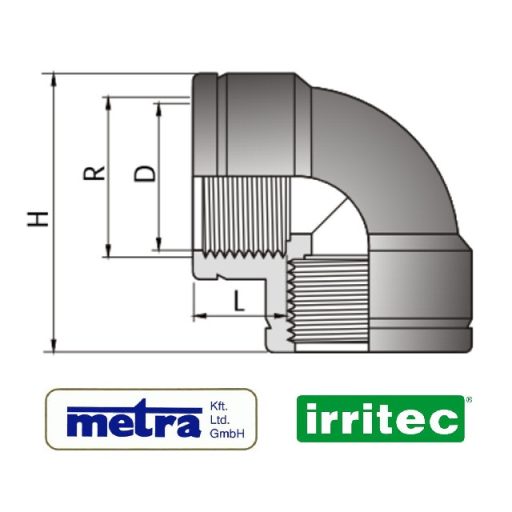 Irritec könyök idom BB 1 colos