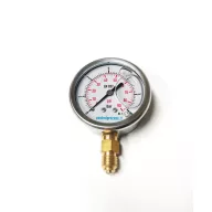Glicerinnel töltött nyomásmérő óra, INOX, max. 2,5 bar