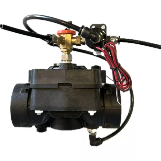 Szelep 3 utas elektro-hidralikus 2" BM D50 polipropilén test 24V szolenoid